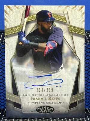 2022 Topps Tier One FRANMIL REYES 284/299 Guardians Prime Performers Auto - Image 1 of 2