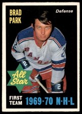 1970-71 O-Pee-Chee Brad Park New York Rangers Card # 239 All Star 1st Team Excel
