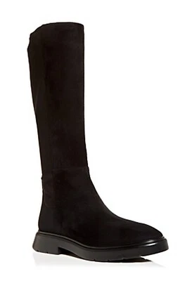 Bota plana Stuart Weitzman $750 Mckenzee TTK gamuza/espalda elástica hasta la rodilla negra Foto 1 de 4