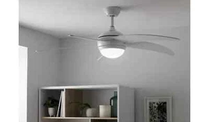 Habitat Manhattan Ceiling Fan LED Light Modern White Acrylic Blades 3262931 N - Picture 1 of 12