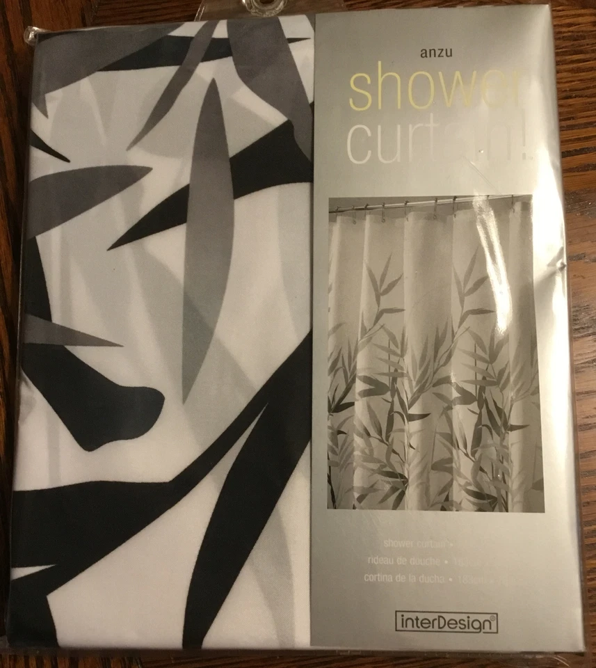 iDesign Anzu Fabric Shower Curtain Water-Repellent -72”x72” Foto 1 de 3