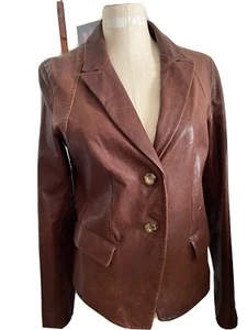 ESCADA Sport Womens Brown/Toffee Leather Jacket SZ 36/6 - Picture 1 of 7