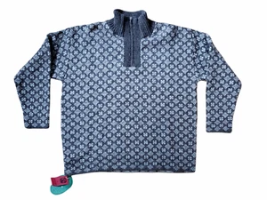 Hofer Austria Size 56 XXL Sweater 1/4 Zip NEW Olmes Carretti Brown Wool FLAW - Picture 1 of 11