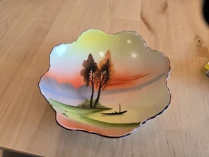 Vintage Noritake Japan Red Stamp Hand Painted DRESSER Dish Plate - Picture 1 of 4