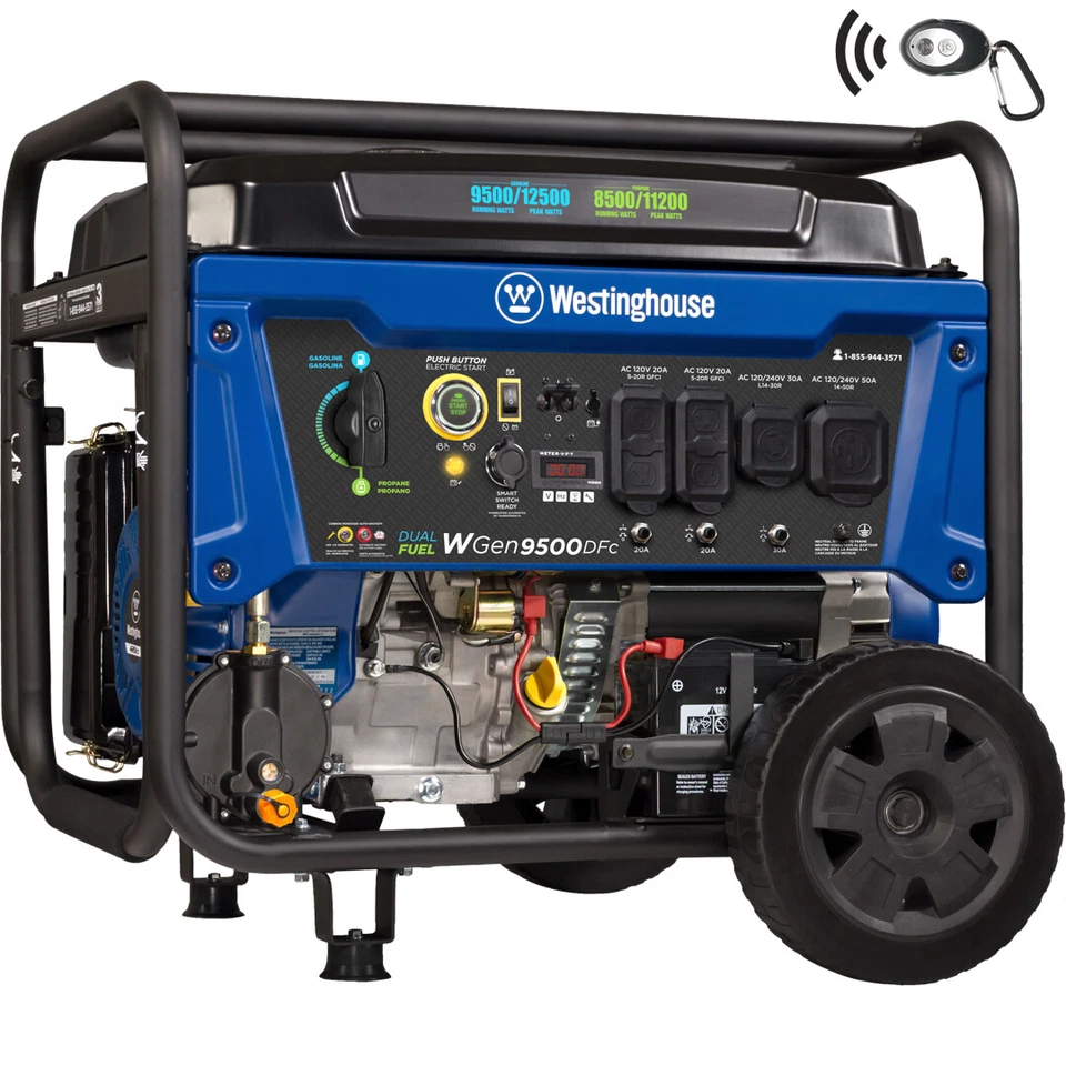 Westinghouse Refurbished 12500-Watt Dual Fuel Home Backup Portable Generator - Image 1 of 4