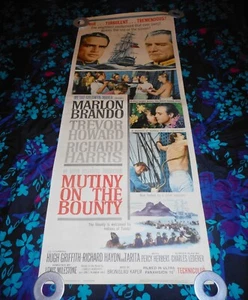 MOTINY ON THE BOUNTY - PÓSTER DE INSERCIÓN ORIGINAL 14 X 36 - 1963 - MARLON BRANDO - Imagen 1 de 2