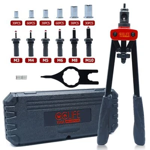 Nietmutternzangen Set Inklusive 240 Stück Nietmuttern M3 M4 M5 M6 M8 M10 - Bild 1 von 5