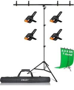 Aureday T-Shape Portable Background Backdrop Support Stand Kit 5ft x 8.5ft - Picture 1 of 6