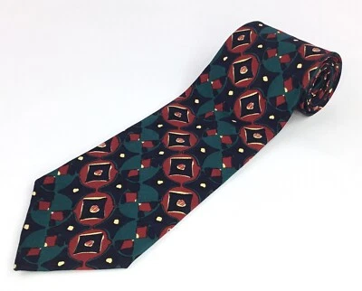 Corbata De Colección Burberry of London Azul Multicolor Geométrica 100% Seda Para Hombre Hecha en EE. UU. Foto 1 de 4