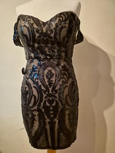 Black Party Dress Size-L/14 NAZZ COLLECTION - Picture 1 of 4