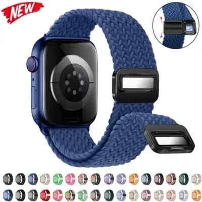 Braided Loop Nylon Strap Band for Apple Watch 45mm 41mm 42mm 46mm 49mm Ultra 2 - Image 1 of 4
