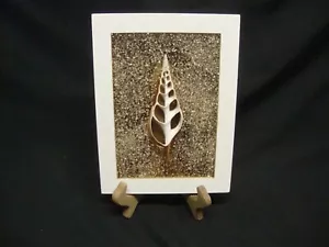 3-D Signed Display ~ Seashell on Sand Glass in Frame in Stand ~ 6" x 8" x 1/2" - Picture 1 of 6