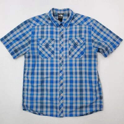 Camisa North Face Para Hombres Grande Azul Gris A Cuadros Frente a Presión Vaquero Occidental Colorida Foto 1 de 4