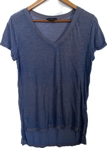 Rock & Republic Womens Short Sleeve Lightweight Hi-Low Shirt Marble Blue Medium - Picture 1 of 7