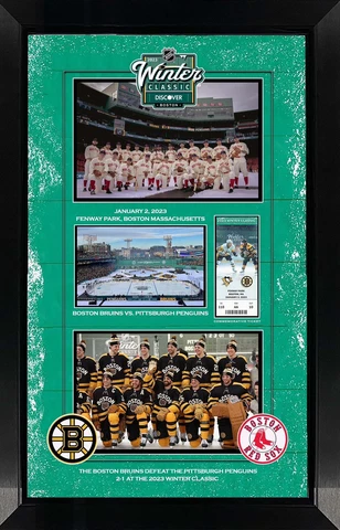 2023 NHL Winter Classic Boston Bruins Collage Commemorative Framed Ticket Cover
