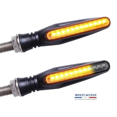 2X Clignotants LED Séquentiel Ambre 12 V Moto Scooter Universel Ampoule Feu E11 - Image 1 of 4
