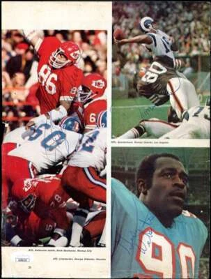 Buck Buchanan Biletnikoff Lem Barney Bob Lilly JSA 8x11 Photo Page Signed by 7 - Image 1 of 2