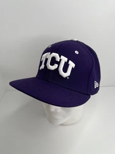 TCU Horned Frogs New Era Size 7 1/2 Hat Purple White embroidered logo - Picture 1 of 3