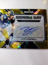 JACK CAMPBELL 2023 Prizm Draft Picks Signing Day RC Auto Gold Ice #SD-JCA Lion