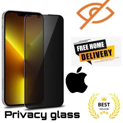 Privacy Screen Protector For iPhone Tempered Glass 16 15 14 13 12 11 X XR 17 Pro - Image 1 of 4