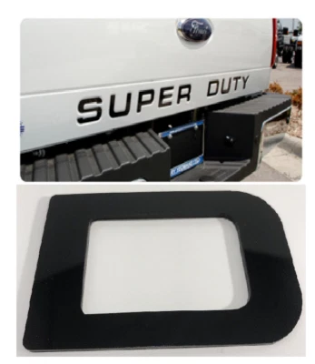 Inserciones de puerta trasera premium negras brillantes letras ABS Ford F250 Super Duty 2008-2016 Foto 1 de 2