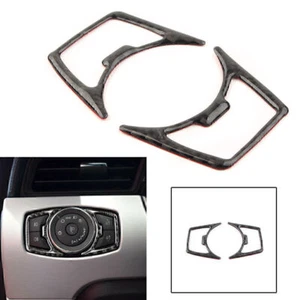 Carbon Fiber Car Headlight Switch Cover Frame Trim For Ford Mustang 2015-2019 cl - Bild 1 von 10