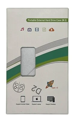 NEW Portable External Hard Drive Case (M.2) 2 TB - D2 Silver - Image 1 of 4