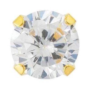 Orecchini Studex Sensitive grandi rotondi zirconi zirconi placcati oro 8 mm cla - Foto 1 di 1