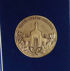 1984 Los Angeles Olympics Bronze Volunteer Participation Medallion Medal in Case - Picture 1 of 2