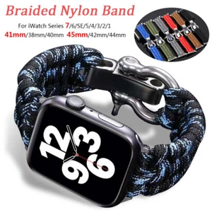Geflochtenes Seil Armband Band für Apple Watch Series 8 7 6 5 4 SE 38/40/41/42/44/45mm - Bild 1 von 28