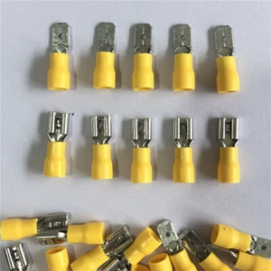 Insulated Crimp Electrical Wire Connectors 12-10AWG 200PCS Spade Terminals 6.3mm - Picture 1 of 8