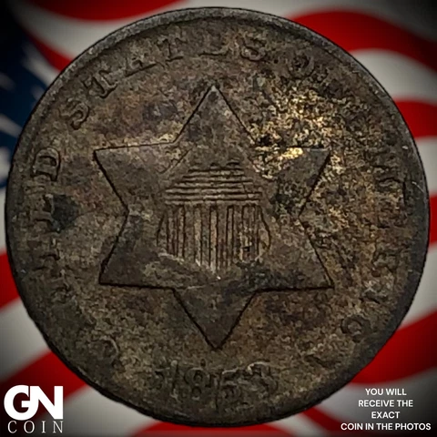 1853 3 Cent Silver Piece  Q4813 Cover