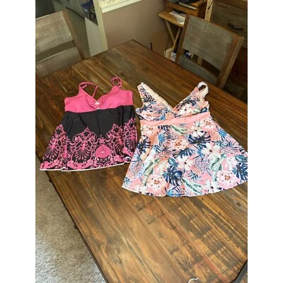 Tankini Traje de Baño Prendas para el torso Estampado Floral y Paisley Tops de Natación Solo Para Mujer Talla XL Foto 1 de 4