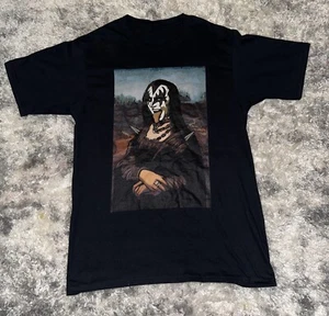 Kiss Gene Simmons ~ Mona Lisa ZUNGE schwarzes kurzärmliges T-Shirt Small - Bild 1 von 1