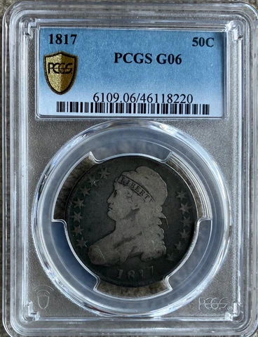 1817 Capped Bust Half Dollar - PCGS Graded G06 Cover