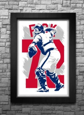 Carlton Fisk impresión/póster artístico Chicago White Sox ¡Envío y devolución gratuitos! JERSEY B2G2 Foto 1 de 4
