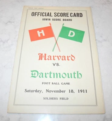 1911 Football Harvard vs Dartmouth University Souvenir Program Scorecard 11/18 - Image 1 of 3