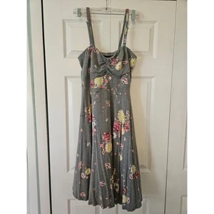 Torrid Gray Floral Strapless/Convertible Dress Sz 0 - Picture 1 of 5