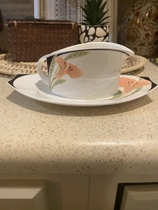 Vintage Villeroy & Boch IRIS Muster Sauciere mit Unterteller Germany - Bild 1 von 11