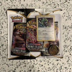 Pokemon TCG SWSH Rebel Clash 3 Pack Blister Rayquaza Promo New Factory Sealed - Picture 1 of 8