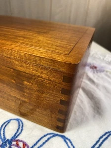 Holz Handarbeit Kirsche Rezeptbox Eckig Makellos J197 - Bild 1 von 16