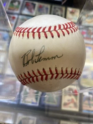 Bob Lemon Signed OAL Baseball Cleveland Indians HOF Autographed - Image 1 of 2