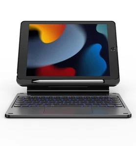 Dexnor iPad 9th Gen Keyboard Case Magic Style w/ Trackpad & Pencil Holder Black - Picture 1 of 2