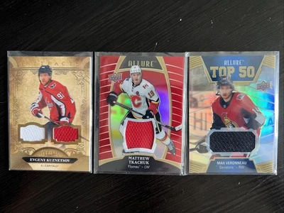 2020 NHL Game Used Patch Cards. 2 UD Allure  & 1 UD Artifacts /175 - Image 1 of 2