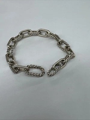 "PULSERA CADENA DY MADISON® David Yurman plata de ley 8,5 mm 7"" de largo" Foto 1 de 4