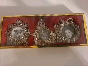 Gorham Plateado Adornos de Navidad Porta Fotos Adorno 3 Piezas En Caja - Imagen 1 de 7