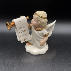 Lenox Away In A Manger Herolding Angel Krippenfigur Unto Us A Child is Born - Bild 1 von 4