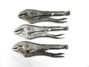 VINTAGE PETERSEN USA VISE GRIP LOT OF 3 #10CR & #10WR PRE IRWIN GOOD USED - Picture 1 of 9