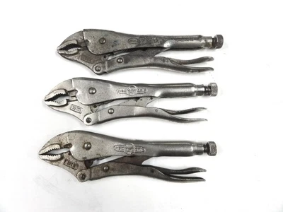 VINTAGE PETERSEN USA VISE GRIP LOT OF 3 #10CR & #10WR PRE IRWIN GOOD USED - Image 1 of 4
