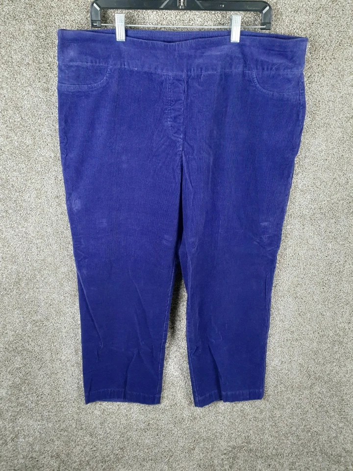 Pantalón corto Drapers & Damons de pana para mujer 1X púrpura elástico tiro alto Foto 1 de 4